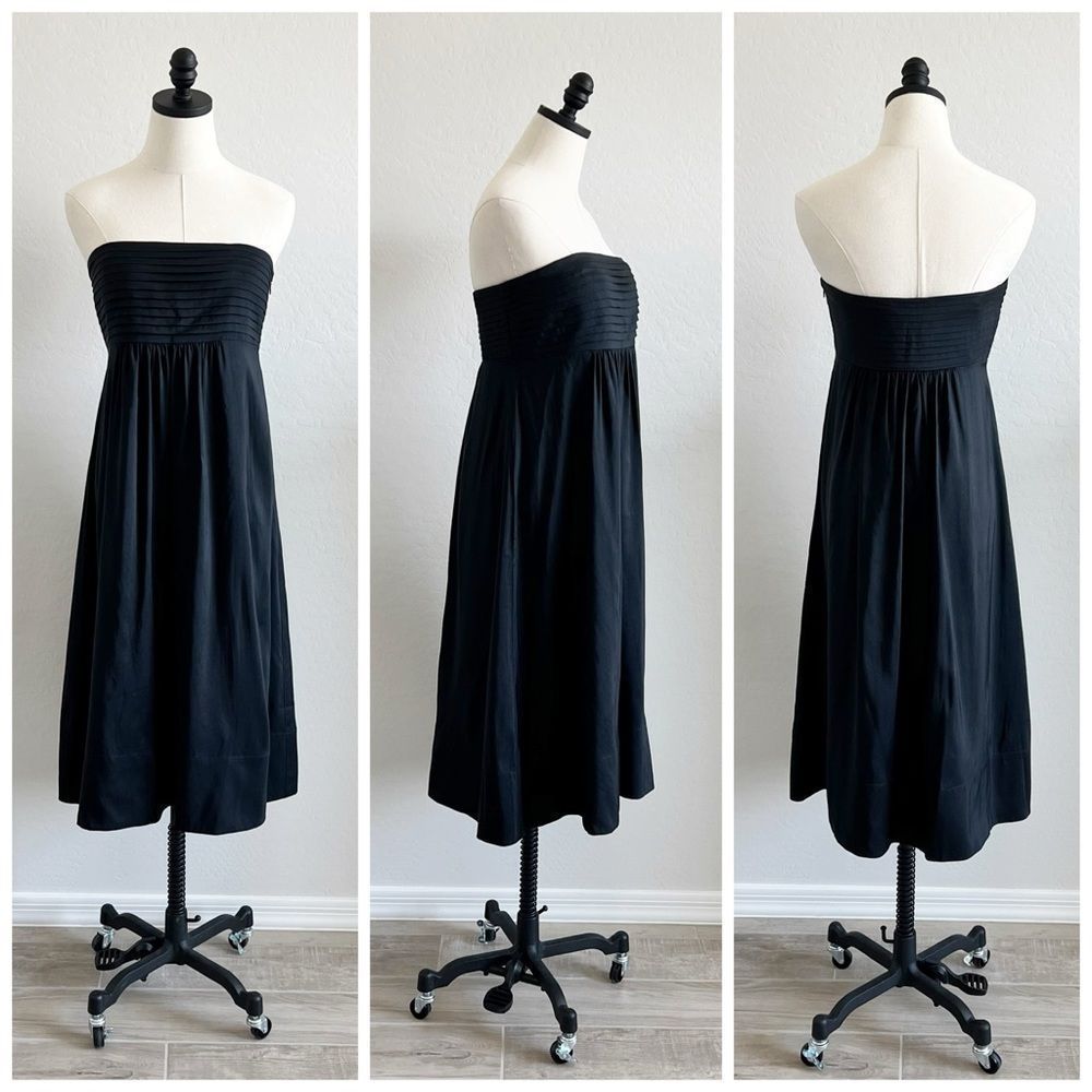Banana Republic Strapless Black Midi Dress